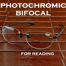 NOMANOV Space Style Rimless Photochromic Sunglasses Bifocal Reading Glasses +1 +1.5 +2 +2.5 +3 +3.5 +4