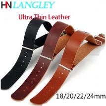 Ultra Thin Leather Watch Band  Strap Single Layer Bracelet 18mm 20mm 22mm 24mm Watch Replacement Accessories Women Men Band