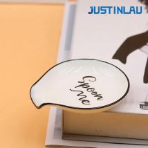 JUSTINLAU Mini Ceramic Spoon Holder Holder Tray Perfect for Coffee&Soup Spoon Kitchen Organizer Kitchen Utensils Tableware
