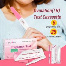 Pelvifine Ovulation & Pregnancy Test Strips Kit: 25 Ovulation Strips and 5 Pregnancy Tests Sticks  – Accurate Fertility Tracker