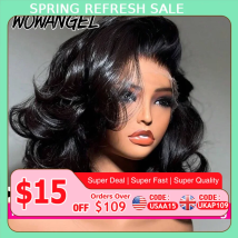 Body Wave Short Bob Wig 250 Density 13x6 HD Lace Front Human Hair Wigs  Pre Plucked With Baby Hair Full frontal Wigs For Women