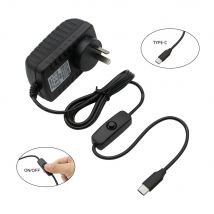 Per Raspberry Pi 4 adattatore di alimentazione 5V 3A Type-C con pulsante interruttore ON/OFF EU US AU UK Plug Charger per Raspberry Pi 4 modello B