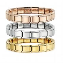 FTCY Italian Charm Stainless Steel Bracelets For Women Men 9mm Width Elastic DIY Modular Bracelet Jewelry Gift