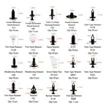 435pc Set Clips Retenedores Coche Empuje Remaches De Pasadores Recorte De Puertas Sujetadores De Paneles  TSX TOOL