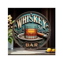 Vintage Whiskey & Cigar Sign – Festive Decoration For Indoor/Outdoor Spaces, Perfect Home Decor