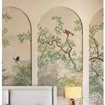 Benutzer definierte Wandbild chinesischen Retro Baum grün Blätter Vogel Pavillon Foto Tapete Hotel Studie Restaurant Tapeten Wohnkultur
