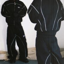 Modische Street gestreifte Strickjacke mit Kapuze, lockeres und vielseitiges Winter-Hoodie-Pullover-Hosen, zweiteiliges Set, Y2k-Design