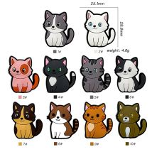 10pcs Baby Silicone New Cartoon Animal Kitten Silicone Beads Baby Oral Care Food-Grade Pendant DIY Accessories Baby Toy Gifts