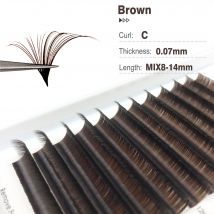 Bunte Schokolade, dunkelbraun, einfache Fächer, russische Volumenwimpern, Blister, natürliche Seide, Nerz, schnelles Blühen, individuelles Logo, Massenwimpern