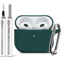 Funda AirPods de 3. a generación con kit de limpieza, funda protectora de silicona suave para Apple AirPods Estuche de carga de tercera generación