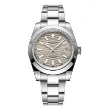 PHYLIDA NEW 39mm Three-Hand with Date Men's Watch Gray Dial 100M WR Miyota Mechanical Automatic Movement Hacking Function