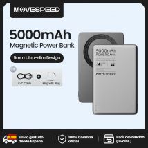 MOVESPEED S05 Banco de energía magnético 5000mAh carga rápida inalámbrica Powerbank Mini cargador de batería portátil para iPhone 16 15 14
