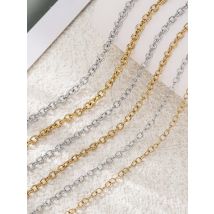 1Meter/Pack 304 Stainless Steel 3 Sizes Round Rings Handmade Chains for DIY Necklace Bracelets Jewelry Making Accessories