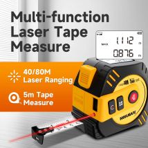 Nohawk 40m/80m Metro a nastro laser Misura a nastro Strumento di misurazione Misuratore di distanza laser Misura a nastro in acciaio USB ricaricabile