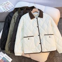 Winter Mode Patchwork Parkas für Frauen Einreiher Warme Parka Jacke Frau Einfache Drehen Unten Kragen Baumwolle Jacke Mujer