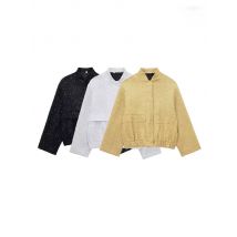 Lose Damenjacke aus Tweed mit Pailletten und Taschen, langärmliger Mantel, Druckknopf, weibliche Oberbekleidung, schicke Oberteile, modisch