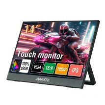Anmite Monitor portatile touch screen da 14 pollici 100% sRGB 300cd/m2 Computer da gioco Espandi Display per XBox PS4/5 Switch Loptop