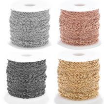 5 metri in acciaio inossidabile 1.5/2mm collana a maglie catena artigianato fatto a mano accessori braccialetto catena fai da te per creazione di gioielli 4 colori