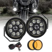 [Strobo] Fendinebbia a LED ausiliario per moto da 4,5 pollici con kit faretto di guida a LED DRL con cablaggio