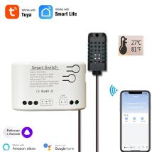 Tuya Smart Leben 5V 32V Passive Trockenen Kontakt WiFi Schalter Relais Temperatur Feuchtigkeit Überwachung Thermostat Sensor Alexa kompatibel