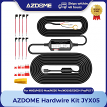 AZDOME JYX05 Kit cavi di registrazione DVR per auto per M660/M550 Max/M300S/GS63H Pro Protezione a basso vol Porta di tipo C 12V-24V in 5V 2.5A out