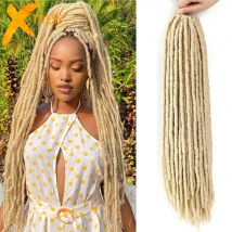 613 Blonde Long Straight Faux Locs Synthetic Crochet Braiding Hair Dreadlocks Soft Pre Looped Knotless Braided Hair X-TRESS