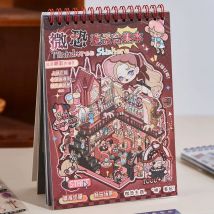 Kawaii Micro terrorism theme 3D Puppet Manor Landscape Sticker book DIY Pocket Cabin Scene Christmas gifts