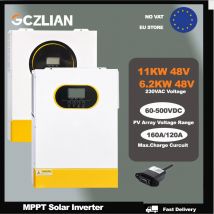   GCZLIAN 6.2K 11KW 48v 230VAC Winverter solare ibrido a mppt regolatore solare 120A 160A Caricatore con WIFI BMS