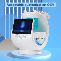Macchina per terrazzo blu ghiaccio Rettificatrice idraulica professionale 7 in 1 Analisi della pelle Bellezza multifunzionale per la cura del viso 7 in 1