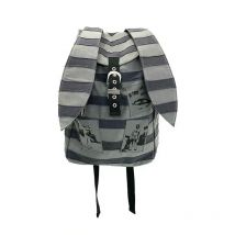 Gestreifter Hasenohren-Punkrock-Subkultur-Patch, bedruckt, süßer Schulrucksack für Mädchen für Studenten, Kawaii-Rucksack