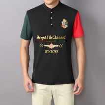 Herren-Poloshirt, kurz, Royal Classic, Sport, Party, High-End-Baumwolle, Stickerei, Luxus, Kontrastfarbe, originelles Design
