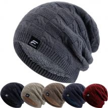 Unisex F Brief Winter Hüte Plüsch Pelz Gefüttert Strickmütze Für Männer Frauen Warme Beanie Cap Casual Label Decor Winter Gestrickte Hüte