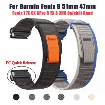Nylon-Sportarmband 22 mm 26 mm für Garmin Fenix 8X 7X Pro 6X 5X 5XPlus Epix Pro Gen2 51 mm 47 mm Enduro 2 Quickfit Release-Armband