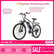 TWOFISH TF-1 Electric Bike, 250W 36V 15Ah Battery, 26" Tires, 25km/h Max Speed, 100km Max Range, Disc Brakes, Front Suspension