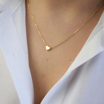 Neue minimalistische Schlüsselbein-Halsketten für Frauen, winzige Herz-LIEBE-Halsketten, zierlicher Modeschmuck, Strand-Sommer-Kragen, Bijoux