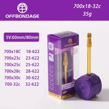 OFFBONDAGE Aluminiowa dętka Ultralekka dętka rowerowa 700C Opona szosowa TPU 60 80 mm Długość Francuski zawór Super lekka dętka
