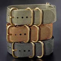 5-Ring-Uhrenarmband aus Nylon mit goldener Schnalle und hoher Dichte für Herren und Damen, gewebte Canvas-Armbänder, Sport-Armbänder, widerstandsfähiger, langlebiger Gürtel