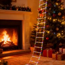 1 szt. 3m Świąteczna lampka Święty Mikołaj wspinający się po schodach na choinkę, do salonu, sypialni, okna, dekoracja na festiwal, imprezę, tworząca atmosferę, oświetlenie