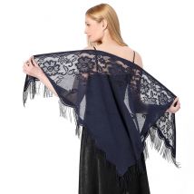 Scialli e involucri in pizzo a triangolo per abiti da sera con nappe per scialli da sposa in rete per feste serali