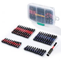 Geinxurn Schlagschrauber-Bits-Set, magnetischer S2-Stahl, Multi-Sicherheits-Stern-Einsatz, Power-Bits-Spitzen mit Aufbewahrungsbox (PH/TORX)