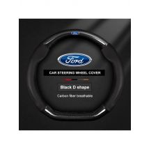 Car Carbon Fiber Ventilate Steering Wheel Cover Ford ST Mondeo F150 Fusion Mustang EXPLORER ESCAPE EDGE Fiesta Focus Kuga Ranger