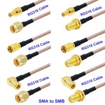 1Pcs RG-316 SMA Male/Female to SMB Male/Female Connector 50 Ohm SMA to SMB RG316 Coaxial Cable High-Quality Pigtail Jumper