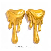 UHBINYCA Herzschmelz-Ohrringe in Lavaform für Damen, rostfrei, Edelstahl, rostfrei, hypoallergen, täglicher personalisierter Schmuck