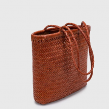 Vintage Shopping Home Umhängetasche hand gewebt für Frauen, japanische Kuhhaut Tasche Französisch Strand tasche