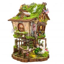 DIY Rowan's Treehouse Casa Wooden Miniature Model Kit 3D Puzzle Doll Houses With Furniture Dollhouse for Friends Birthday Gifts