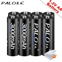 PALO 100 % Original 1,2 V AA-Akkus, 3000 mAh Ni-MH AA-Akkus für Kamera, Spielzeugauto mit Anti-Drop-Funktion