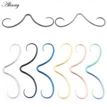 Alisouy 1PC In Acciaio Inox Barba Anello Al Naso Setto Daith Orecchio Captivo Trago Cartilagine Elica Orecchino Penetranti Gioielli Per Il Corpo