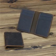 Real Leather Vintage Crazy Horse Genuine Cowhide Leather Casual Women Men's Credit ID Card Holder Cash Case