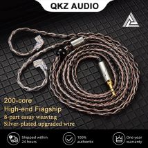 QKZ T1 Cavo per auricolari 200 Core Rame placcato argento Cavo di aggiornamento 0.75mm 3.5mm 2Pin Auricolare cablato per KZ ZSN ZS10 Pro EDX TRN