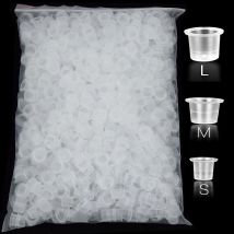 1000/500/100PCS Tazze di inchiostro per tatuaggi senza base Contenitori per pigmenti in plastica trasparente usa e getta Tappi Accessori per tatuaggi